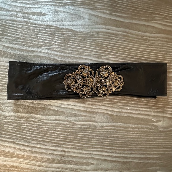 Vintage 80s Metal Decorative Clasp Belt Sz 4 - Picture 1 of 5